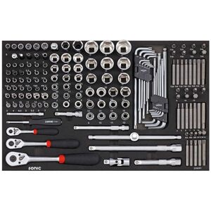SONIC 316001 Steckschlüsselsatz - Sechskant, Phillips, Spline, Torx - 160 Stück SONIC 316001 Steckschlüsselsatz - Sechskant, Phillips, Spline, Torx - 160 Stück