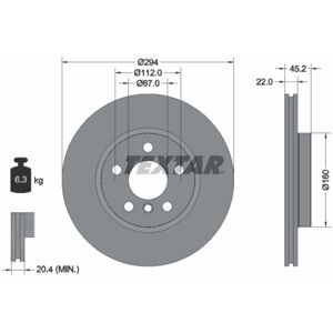 TEXTAR Bremsscheibe - Belüftet 294mm - 22mm - BMW/MINI TEXTAR Bremsscheibe - Belüftet 294mm - 22mm - BMW/MINI