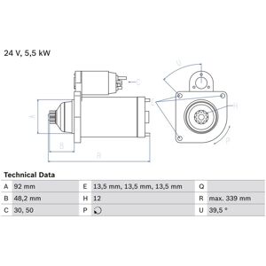 Bosch 0 986 025 060 Starter - 12 Zähne, 24V, Renovert Bosch 0 986 025 060 Starter - 12 Zähne, 24V, Renovert