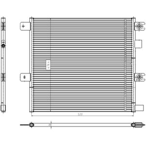 NRF Kondensator - 520mm Länge, Aluminium, Dichtung, für Klimaanlage NRF Kondensator - 520mm Länge, Aluminium, Dichtung, für Klimaanlage