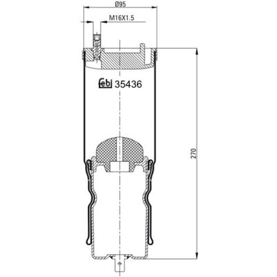 FEBI BILSTEIN Luftfederung Boot - vorne - M16 x 1,5 - 344mm FEBI BILSTEIN Luftfederung Boot - vorne - M16 x 1,5 - 344mm