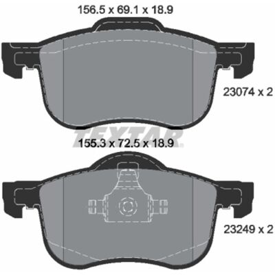 Bremsbelagsatz TEXTAR 2307401, Vorne Bremsbelagsatz TEXTAR 2307401, Vorne