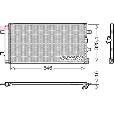 DENSO Klimakondensator - 646x325.4x16 - R134a - Mit Trockner DENSO Klimakondensator - 646x325.4x16 - R134a - Mit Trockner