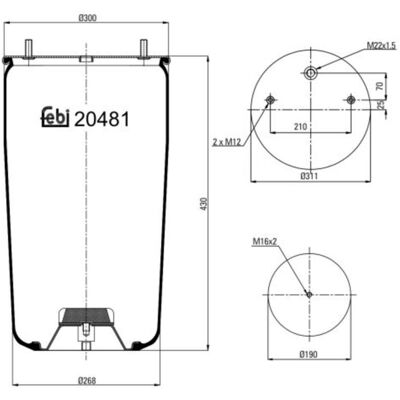 FEBI BILSTEIN Federbein Gummibuchse M12 M16 M22 - Federbeinbuchse FEBI BILSTEIN Federbein Gummibuchse M12 M16 M22 - Federbeinbuchse