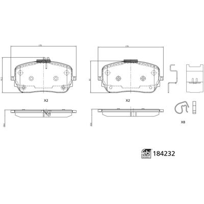 Bremsbelagsatz febi bilstein 184232 Bremsbelagsatz febi bilstein 184232