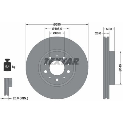 TEXTAR Volvo XC70 V70 S70 Belag Scheibenbremse - Bremsscheibe TEXTAR Volvo XC70 V70 S70 Belag Scheibenbremse - Bremsscheibe