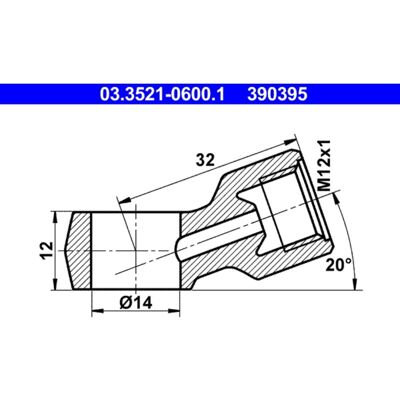 ATE Tubuladura anular - 32mm x 12mm - 14mm Loch - 1 Anschluss - DIN 74235 EL - Schlauchverbinder ATE Tubuladura anular - 32mm x 12mm - 14mm Loch - 1 Anschluss - DIN 74235 EL - Schlauchverbinder