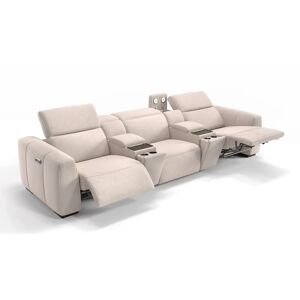 sofanella Stoff Relaxsofa MILLESIMO + Sitzheizung 3-Sitzer Kinosofa 340x76x114cm beige