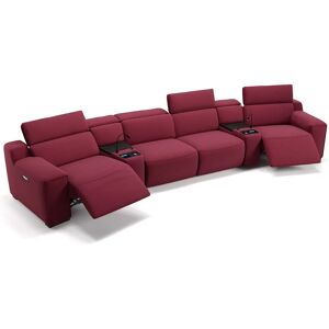 sofanella Stoff Heimkino Sofa LORETO Kino Sessel 444x76x104cm rot