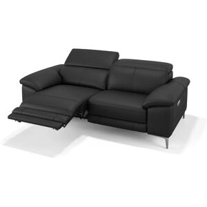 sofanella Ledersofa SIENA 2er Designer Sofa in Leder 172x105x75cm schwarz