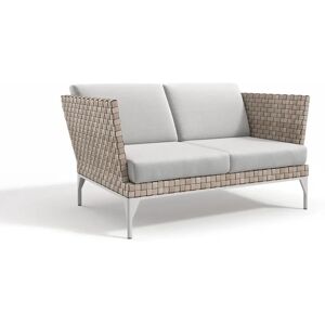 sofanella MALEDIVEN 2-Sitzer Designer Gartensofa Loungesofa Sofa Couch 135cm Beige