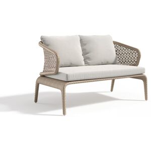 sofanella Outdoor Designer Sofa KAPSTADT 2-Sitzer Gartencouch Gartenlounge 128cm Beige