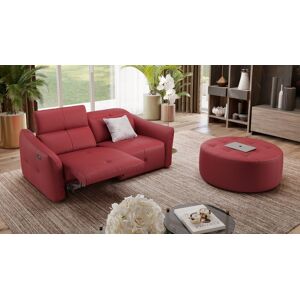 sofanella Couch CASADO italienisches Leder Sofa Couch 2-Sitzer 160x108x77cm rot