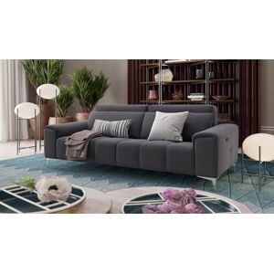 sofanella Designer Stoff Sofa SALENTO 3-Sitzer Relax Couch Relaxcouch 200x80x100cm grau