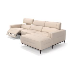 sofanella Designer Ecksofa TERAMO Leder Couch 260x101x89cm beige