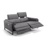 sofanella Italienisches Ledersofa MILO 2-Sitzer Couch 174x101x89cm grau