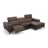 sofanella Design Eckcouch AMARO Leder Couch 264x108x97cm Braun
