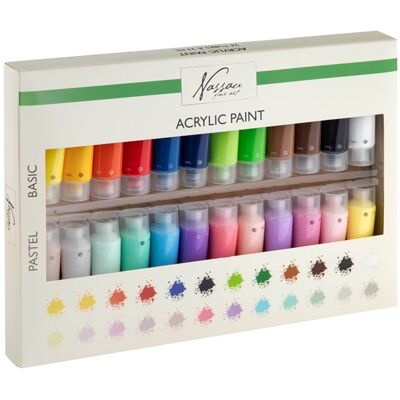Nassau Künstler Acrylfarbe - 24 Farben, 22ml, Schwarz Nassau Künstler Acrylfarbe - 24 Farben, 22ml, Schwarz