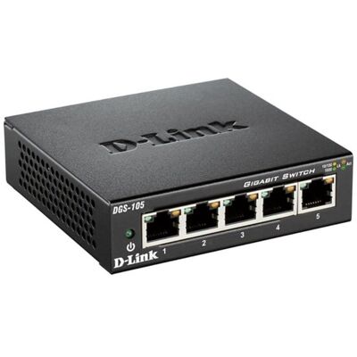 D-Link DGS-105 5-Port Gigabit Unmanaged Desktop Switch D-Link DGS-105 5-Port Gigabit Unmanaged Desktop Switch