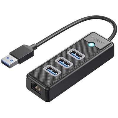 ORICO PW3UR25-U3 USB Hub 4-Port 3x USB-A 3.0 1x RJ45 2.5G Ethernet 1.8m - Black USB-Hubs - USB 3.0 - 4 - Schwarz ORICO PW3UR25-U3 USB Hub 4-Port 3x USB-A 3.0 1x RJ45 2.5G Ethernet 1.8m - Black USB-Hubs - USB 3.0 - 4 - Schwarz