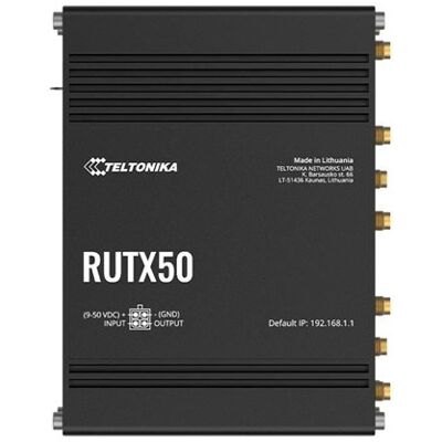 Teltonika RUTX50 - wireless router - WWAN - Wi-Fi 5 - 3G 4G 5G - DIN rail mountable surface-mountable - Wireless router 802.11a/b/g/n/Wi-Fi 5 Wave 2 Teltonika RUTX50 - wireless router - WWAN - Wi-Fi 5 - 3G 4G 5G - DIN rail mountable surface-mountable - Wireless router 802.11a/b/g/n/Wi-Fi 5 Wave 2