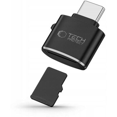 Tech-Protect UltraBoost microSD card reader adapter with USB-C - black Tech-Protect UltraBoost microSD card reader adapter with USB-C - black