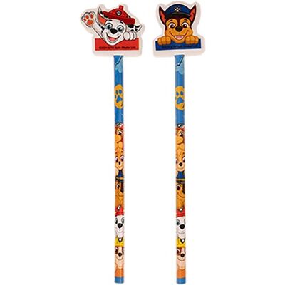 Paw Patrol 2-pack pencils w2 eraser toppers - triangular pencils unsharpened each with eraser topper packed on blistercard weurohole CE 0-3 years pictogram Paw Patrol 2-pack pencils w2 eraser toppers - triangular pencils unsharpened each with eraser topper packed on blistercard weurohole CE 0-3 years pictogram