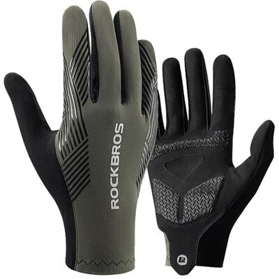 Rockbros 16110006002 shock-absorbing cycling gloves size M - green and black Rockbros 16110006002 shock-absorbing cycling gloves size M - green and black