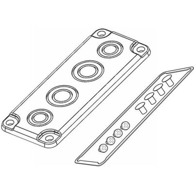 Fibox EK Polycarbonat Flansch für 280mm Schrankseite - Flansch mit Blanketter, M20/32 & M25/40 Schrauben Fibox EK Polycarbonat Flansch für 280mm Schrankseite - Flansch mit Blanketter, M20/32 & M25/40 Schrauben