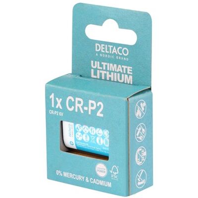 Deltaco CR-P2 Lithium Batterie - 6V - Blau Deltaco CR-P2 Lithium Batterie - 6V - Blau