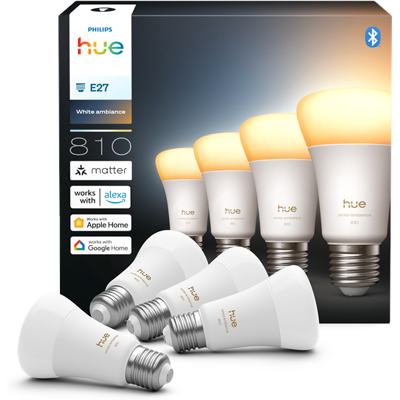 Philips A60 - E27 smart bulb - 810 - 4-pack Philips A60 - E27 smart bulb - 810 - 4-pack