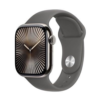 Apple Watch Series 10 GPS + Cellular 42mm - Titanium Case with Stone Grey Sport Band - S/M Apple Watch Series 10 GPS + Cellular 42mm - Titanium Case with Stone Grey Sport Band - S/M