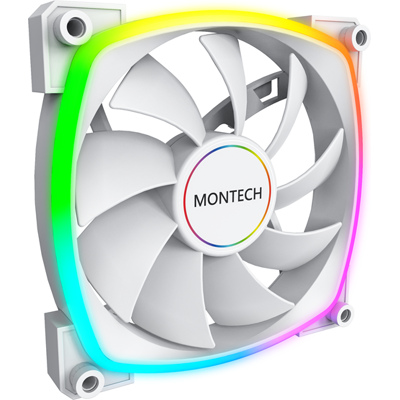 Montech AX140 PWM WH - Gehäuselüfter - 140mm - Weiß mit RGB-Beleuchtung - 28 dBA Montech AX140 PWM WH - Gehäuselüfter - 140mm - Weiß mit RGB-Beleuchtung - 28 dBA