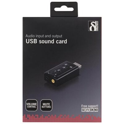 Deltaco UAC-03 USB-Audio-Interface - 2.0 Kanäle, Schwarz Deltaco UAC-03 USB-Audio-Interface - 2.0 Kanäle, Schwarz