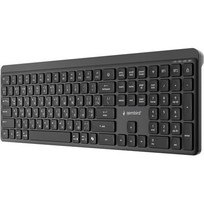Gembird - keyboard - dual-mode pro-business slim full size - Cyrillic - black Input Device - Tastatur - Kyrillisch - Schwarz Gembird - keyboard - dual-mode pro-business slim full size - Cyrillic - black Input Device - Tastatur - Kyrillisch - Schwarz