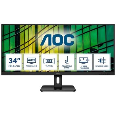 34" AOC U34E2M - 3440x1440 (UWQHD) - 100Hz - VA 34" AOC U34E2M - 3440x1440 (UWQHD) - 100Hz - VA