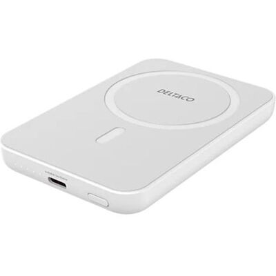 Deltaco Pb-Q1006 - Power Bank - Magnet, Kabelloses Laden - 5000mAh - Weiß Deltaco Pb-Q1006 - Power Bank - Magnet, Kabelloses Laden - 5000mAh - Weiß