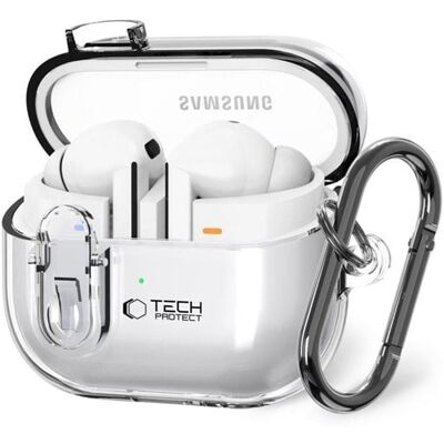 Tech-Protect FlexAir Case with Carabiner for Samsung Galaxy Buds 3 3 Pro - Transparent Tech-Protect FlexAir Case with Carabiner for Samsung Galaxy Buds 3 3 Pro - Transparent
