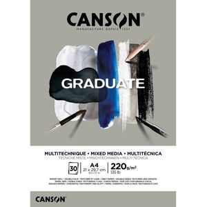 Canson Graduate Mixed Media Pad Grey A4 220G 30 SH Canson Graduate Mixed Media Pad Grey A4 220G 30 SH