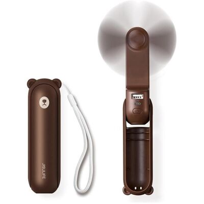 Jisulife Handheld Fan Life8 Plus Portable USB Fan with Power Bank Function 4500mAh and Flashlight - Brown Jisulife Handheld Fan Life8 Plus Portable USB Fan with Power Bank Function 4500mAh and Flashlight - Brown