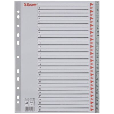 Esselte Register Zahlen, Plastik Esselte Register Zahlen, Plastik