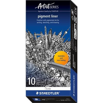 Staedtler Fineliner pigment liner 10 pcs 0.2mm black Staedtler Fineliner pigment liner 10 pcs 0.2mm black