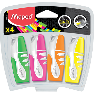 Maped Fluo'Peps Pocket Soft Highlighters x4 Maped Fluo'Peps Pocket Soft Highlighters x4