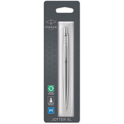 Parker Jotter XL Kugelschreiber Monochrome Edelstahl mittlere Stiftspitze blaue Tinte Parker Jotter XL Kugelschreiber Monochrome Edelstahl mittlere Stiftspitze blaue Tinte