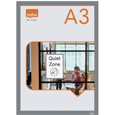 Nobo Self-adhesive Magnetic Poster Frame A3 Silver Nobo Self-adhesive Magnetic Poster Frame A3 Silver