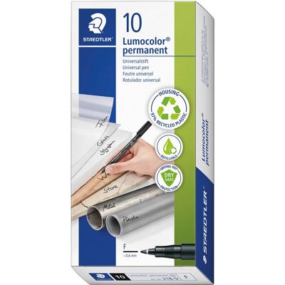 Staedtler Universal pen Lumocolor perm10 pcsF blac Staedtler Universal pen Lumocolor perm10 pcsF blac