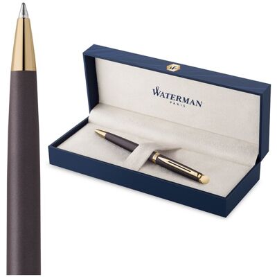 Waterman Hmisphre Ballpoint Pen Lava Black The Understated Edit Collection Medium Point with Blue Ink Gift Box Waterman Hmisphre Ballpoint Pen Lava Black The Understated Edit Collection Medium Point with Blue Ink Gift Box