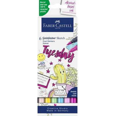 Faber-Castell Sketch Marker Gofa 6er Etui Kawaii Faber-Castell Sketch Marker Gofa 6er Etui Kawaii