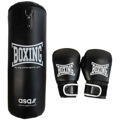 ASG Junior Boxing Bag - 15 Kg. (Gloves + Bag) Black/White ASG Junior Boxing Bag - 15 Kg. (Gloves + Bag) Black/White
