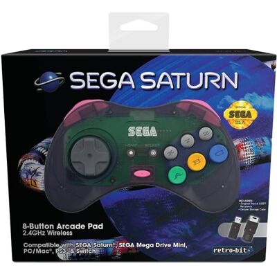 Retro-Bit SEGA Saturn 2.4G M2 - Grey - Wired Controller - Sega Genesis Retro-Bit SEGA Saturn 2.4G M2 - Grey - Wired Controller - Sega Genesis